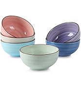 Selamica Ceramic 24 Oz Cereal Bowls Set, Deep Soup Bowls, 5.9 Inch Porcelain Kitchen Bowls for Pa...