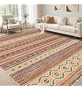 Large Living Room Area Rug 8x10: Soft Machine Washable Boho Moroccan Farmhouse Rugs for Bedroom U...