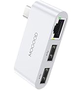 MOGOOD USB C to Ethernet Adapter Type-C Gigabit Ethernet Adapter 1Gbps 3-in-1 USB to RJ45 LAN Wir...