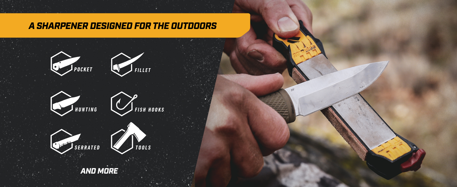 A sharpener designed for the outdoors