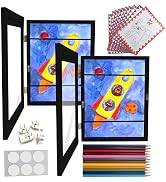 [2-Pack] Kids Art Frame – 8.5 x 11 Front Opening Kids Artwork Frames Changeable with 12 Color Pen...