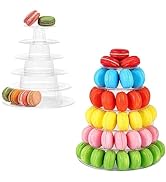 NAWTOR 6 Tiers Macaron Tower Stand Plastic Round Macaron Display Rack Transparent Cake Dessert St...