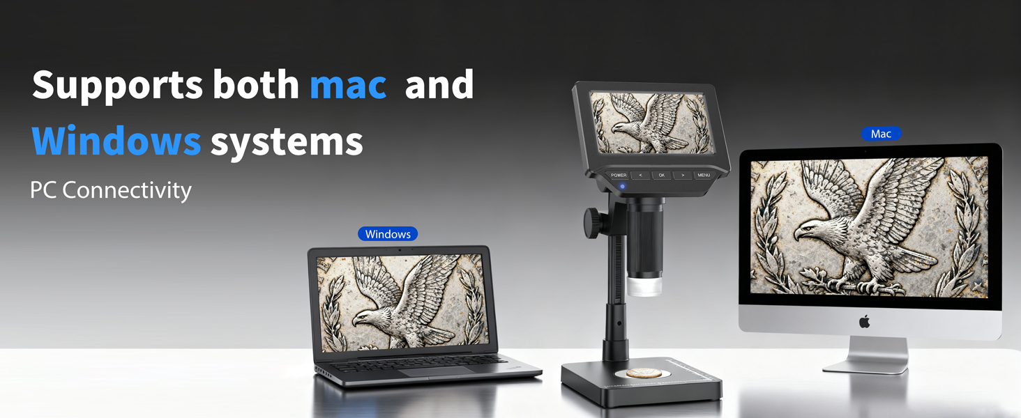 4.3&amp;#34; Digital Coin Microscope with Screen
