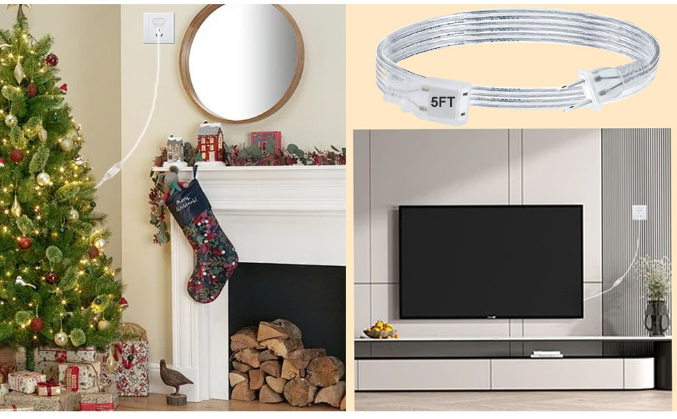 5 FT Clear Extension Cord