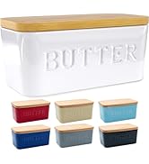 PriorityChef Large Butter Dish with Lid for Countertop, Ceramic Butter Container With Airtight Co...