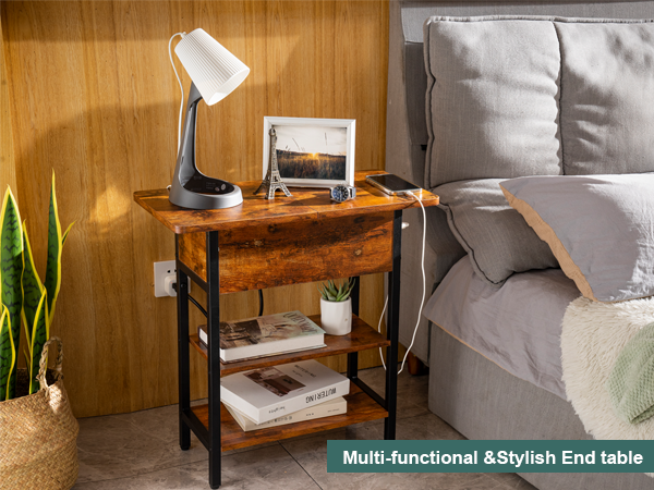 Side Table with charging station