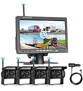 4 Channel Backup Camera for Car Truck Digital Wireless Rear View Monitor with Blind Spot Warning ...