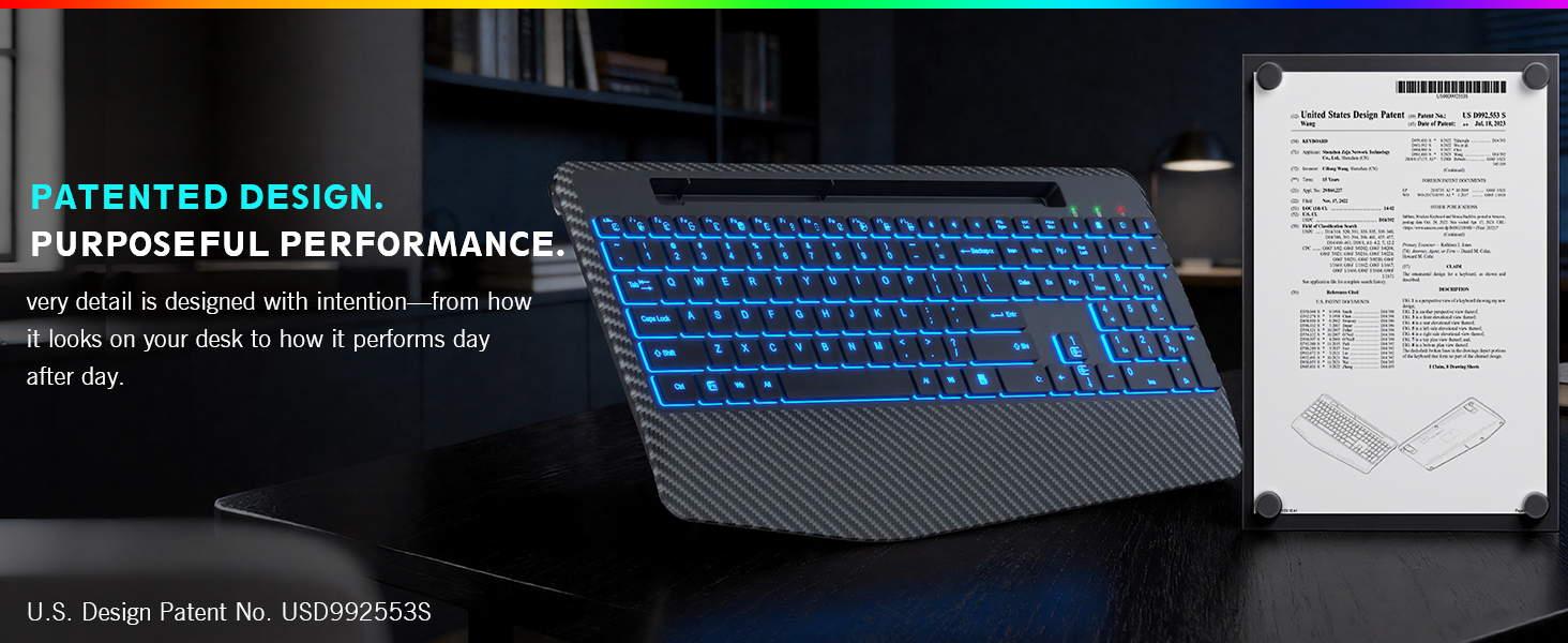 wireless keyboard and mouse with patented design