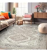KUTA Ivory Area Rugs for Living Room 8x10, Washable Large Area Rug for Bedroom 8ft x 10ft, Non-Sl...