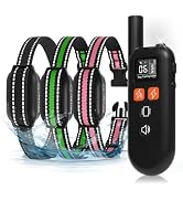 3 Dogs Shock Collar with Remote 3 Pack-3300FT Dog Training Collar with Fashlight, IPX7 E Collar w...