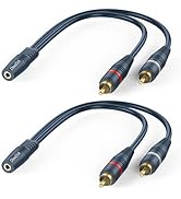 DteeDck RCA to AUX Adapter 2 Pack, Female AUX 3.5 mm to Male RCA Audio Adapters, Stereo Audio 3.5...