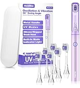 Metal Electric Toothbrush with UV Mode, Vibration and Oscillation Electric Toothbrush for Adults,...