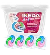ikeda fragrance Laundry Detergent Pods, 30pcs Liquid Soap Pacs 3-in-1 Powerful Clean Remover, Fab...