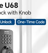 Ulecoce Fingerprint Keypad Deadbolt with Handle Set, Keyless Entry Door Lock, Door Locks for Fron...