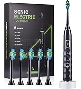 Soft Bristle Electric Toothbrush for Adults and Kids, 120 Days on a Single Charge, 5 Modes, 40,00...