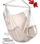 MIZTLI Hammock Chair Swing Indoor Hammock for Bedroom - Max 500 Lbs-Steel Spreader Bar with Anti-...