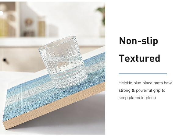 Vinyl Table Place Mats Stain Resistant Foldable Placemats Washable Wipeable Placemat for Kitchen