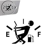 YAWUROU Funny Fuel Tank Cap Sticker, Vinyl Waterproof Fuel Lid Decal, 5.12"x3.74" Self-Adhesive G...