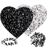 Fishdown 500PCS Gemstones for Jewelry Making with Hole Nature Chip Stone Beads Irregular Black an...