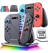 Svetaecho Charging Grips Compatible with Nintendo Switch 2/Switch 1st Gen Joy Con with Charger Do...