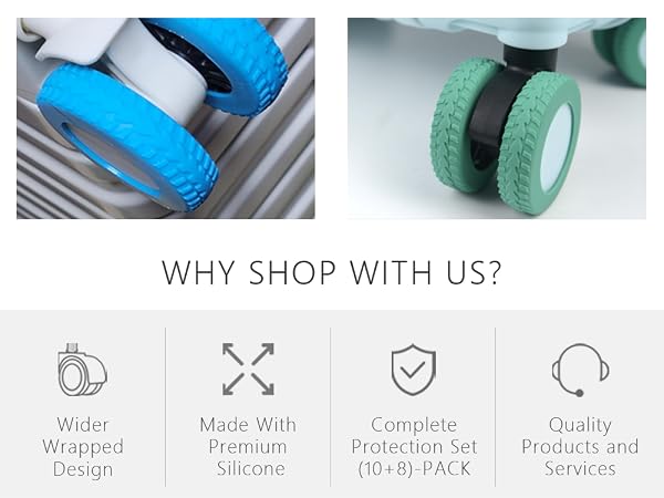 Upgrade Luggage Wheel Covers Suitcases Wear Resistant Anti Noise Silicone Protective Spinner Wheel