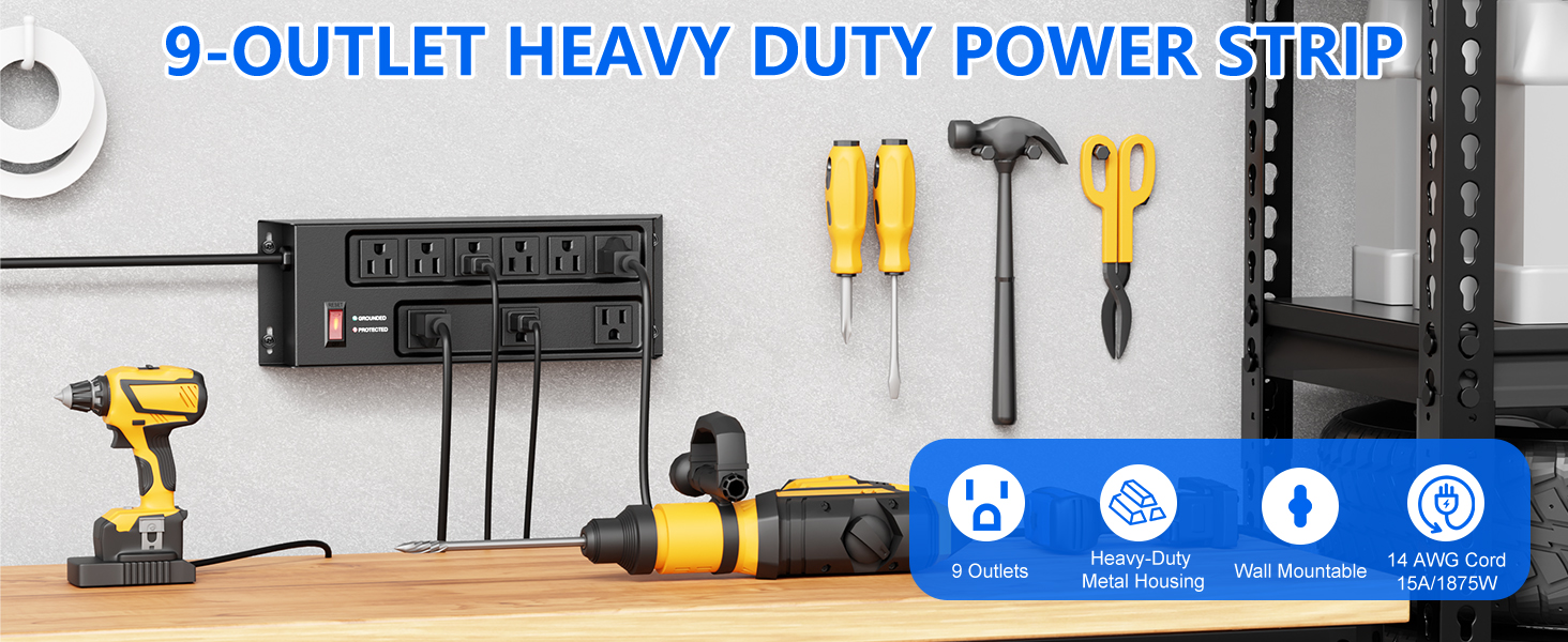 9-OUTLET HEAVY DUTY POWER STRIP