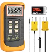 Proster Digital 2 Channels K-Type Thermometer -50~1300°C (-58~2372°F) , with 4 Thermocouples ( 2 ...