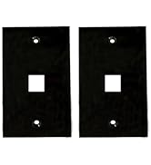 BUPLDET 1 Port Keystone Wall Plate Glossy Black - Single Gang 1 Hole Keystone Jack Wallplate for ...