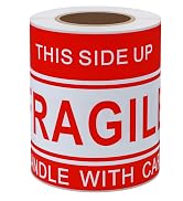 Hybsk 3x5 Inch This Side Up Warning Stickers for Shipping and Packing Total 100 Per Roll