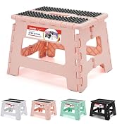 ACSTEP 9 Inch Folding Step Stool 300 LB Capacity Non Slip Foot Stool with Handle Plastic Foldable...