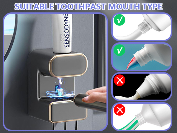 Wall Mounted Electric Toothpaste Dispenser with 3 Toothpaste Slots