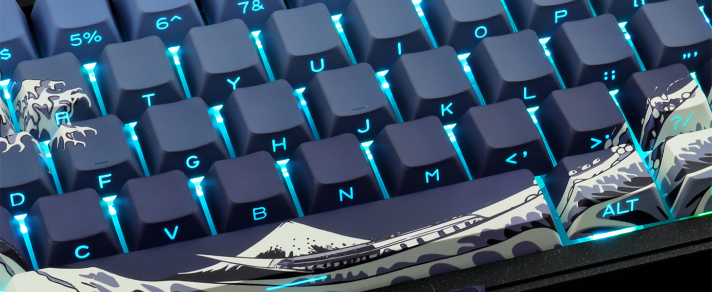side printed shine through keycaps set