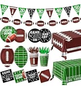 Football Birthday Party Decorations, 178 Pcs Football Party Supplies Set Serve 25, Touch Down Pla...