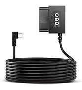 YKT Dash Cam OBD Hardwire Kit, Dash Camera Power Cable Type C Port 11.6-16V to 5V/2.5A with Low V...