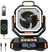YIYEDWQ Portable Remote Fan, 20000mAh, 4 Speeds, USB Rechargeable. Perfect for Indoors, Outdoors,...