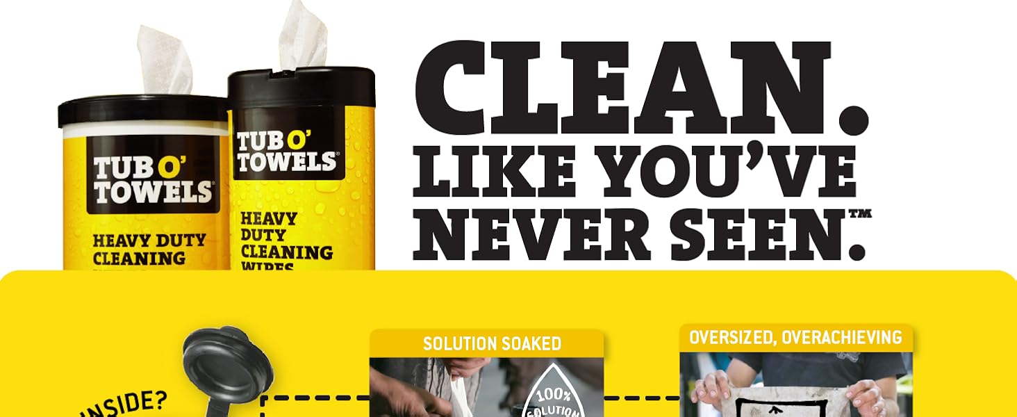 Clean. Like You've Never Seen. Solution Soaked. Oversized, Overachieving.