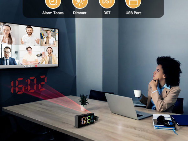 Projector Alarm Clock for Office