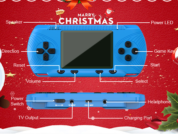 Handheld Game Console for Kids Adults- 258 Retro Video Games