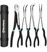DURATECH 4 PCS Extra Long Needle Nose Pliers Set, Premium CRV Steel | 11" Long Reach Straight &amp; 9...