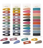 Bphne 40 Pcs Matte Non-Slip Snap Hair Clips for Women, Mixed Teardrop &amp; Rectangle Barrettes, Cuto...
