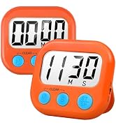 2 Pack Digital Kitchen Timer for Cooking Big Digits Loud Alarm Magnetic Backing Stand Cooking Tim...