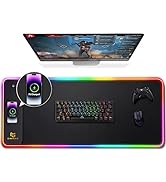 Gimars RGB Mouse Pad with Wireless Charging, Extened Large Gaming Mouse Pad with 10W Fast Chargin...