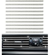 AOCISKA 10 Pieces Rhinestone Car Air Conditioner Decoration Strip for Vent Outlet, Bling Car Air ...