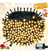 Connectable 99Ft 300LED Christmas String Lights Outdoor Indoor, Warm White | 13 Modes, IP44 Water...