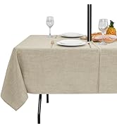 LUSHVIDA Outdoor Tablecloth with Umbrella Hole - Patio Table Cloth Zippered Rectangle 60x84 Inch,...