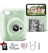 Kids Camera Instant Print, 3.0" HD 32MP Kids Camera 1080P Toddler Digital Camera with 3 Rolls of ...