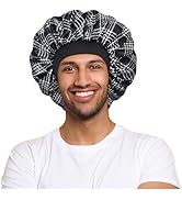 Silk Bonnet for Men &amp; Women,Satin Bonnet for Sleeping Double Layer Adjustable Hair Bonnet Curly H...