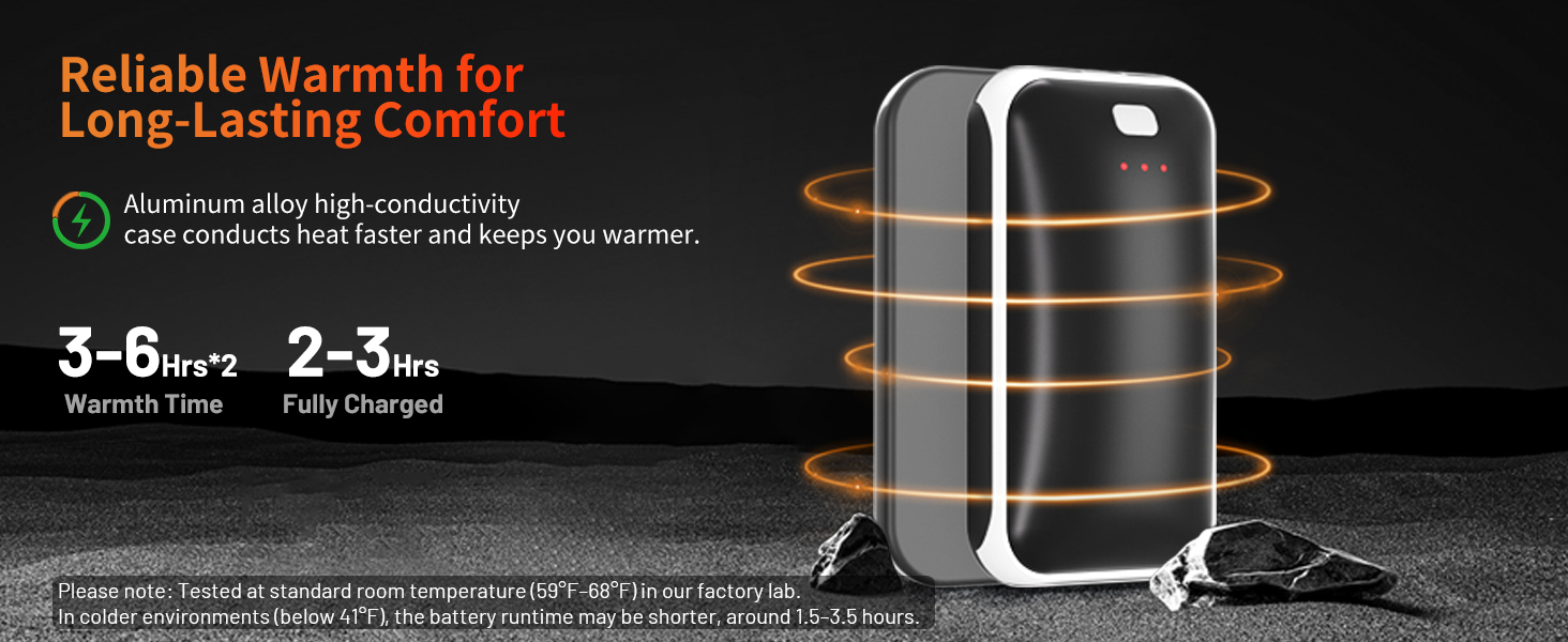 long lasting battery operated heater aluminum alloy shell reusable heat packs winter essentials