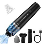 Notgurli PIC Handheld Vacuum Cordless, Car Vacuum Cleaner Portable with 2 HEPA Filter, 2 Suction ...