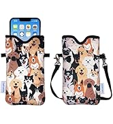Tainada Men Women Neoprene Phone Sleeve Pouch Case Bag with Crossbody Strap/Neck Lanyard for iPho...